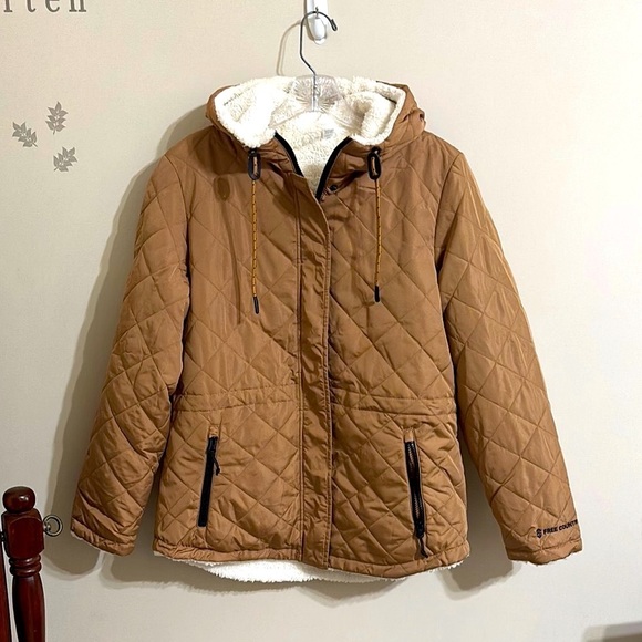 Free Country Brown Puffer Jacket w/Quilted Design & Relaxed Fit New Without tags - Picture 1 of 5